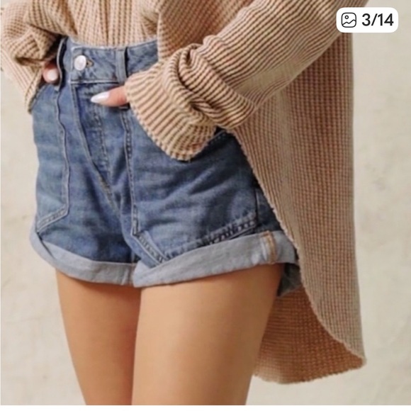 Free People We The Free Beginners Luck Slouch Shorts - Picture 15 of 15